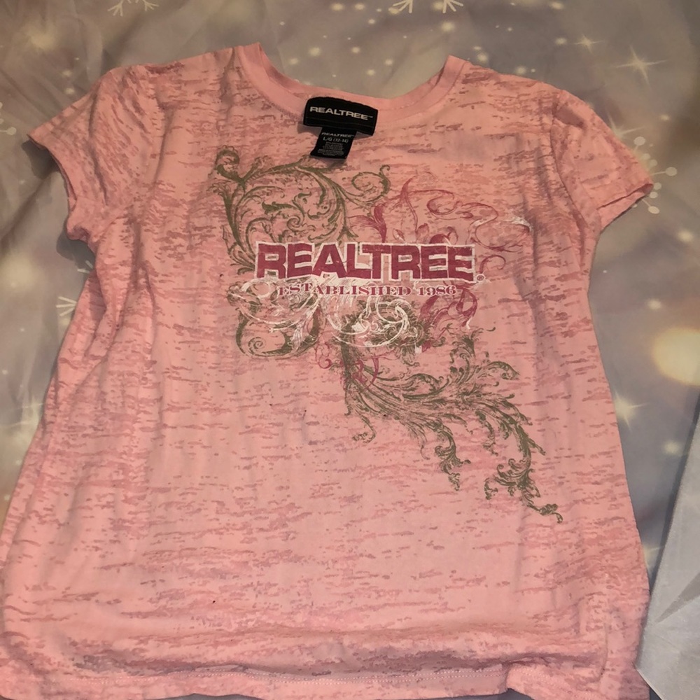 Pink real tree see through skirt